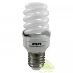 Лампа энергосберегающая Старт спираль, цоколь E27, 15W, теплый свет