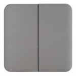 Накладка для выключателя/переключателя Lexman Cosy 2 клавиши, цвет серый