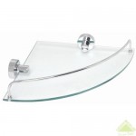 Полка для ванной комнаты Fixen "Classic", угловая, металл/стекло