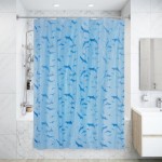 Штора для ванной комнаты «Дельфины» 180х180 см цвет голубой