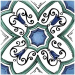 Декор Kerama Marazzi «Капри Майолика» 20х20 см цвет синий/зелёный