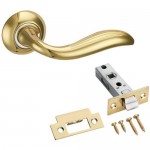 Комплект дверных ручек Kerron KM-9031 без запирания, ЦАМ, цвет глянцевое золото/глянцевый хром