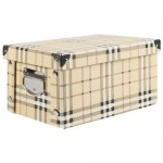Коробка Hausmann складная 30х15x20 см, картон цвет желтый/клетка