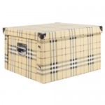 Коробка Hausmann складная 40х20x30 см, картон цвет желтый/клетка