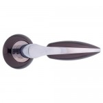 Ручки дверные на розетке Zcl ZC-58-N2/S1, цвет чёрный никель/хром