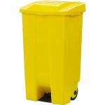 Бак садовый для мусора на колесиках с педалью 110 л цвет жёлтый