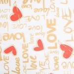 Бумага упаковочная «Красно-золотая любовь» 100x70 см