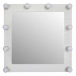 Декоративное зеркало с внешней подсветкой «Грим» цвет белый 69х68 см