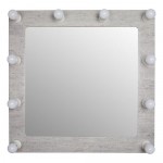 Декоративное зеркало с внешней подсветкой «Грим» цвет серый 69х68 см