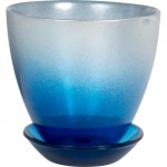 Горшок цветочный для орхидей Nina Glass ø11 h11 см v0.45 л стекло синий/прозрачный