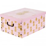Коробка «Ананасы», 390x500x240 мм, 46.8 л, картон, цвет розовый