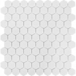Мозаика стеклянная Hex 31.7х30.7 см цвет белый