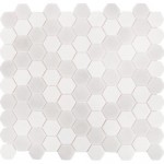 Мозаика стеклянная Hex Antislip 31.7х30.7 см цвет белый/серый