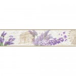 Бордюр бумажный «Симфония» Б-052 0.1x1.4 м, цветы, цвет бежевый/лавандовый