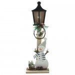 Декоративная фигура со светодиодной подсветкой "Снеговик у фонаря" Frank 45 см