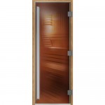 Дверь для сауны с петлями в комплекте Престиж 70x190 см стекло цвет бронза прозрачная