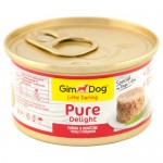 GIM DOG Pure Delight консервы для собак Тунец с говядиной 85гр.