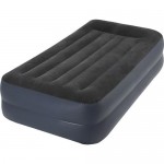 Матрас надувной Intex Twin 99x191 см со встроенным насосом, цвет чёрный/синий