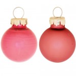 Набор ёлочных шаров 2.5 см стекло цвет розовый, 24 шт.