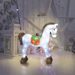 Украшение новогоднее светодиодное «Лошадка», 38 см, акрил, белый свет, цвет белый