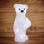 Украшение новогоднее светодиодное «Медвежонок», 22 см, акрил, белый свет, цвет белый