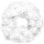 Венок новогодний №10, ø35 см, цвет белый с блеском