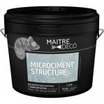 Высокопрочный материал с эффектом бетона Maitre Deco «Microciment Structure» 7.2 кг