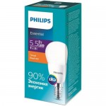 Лампа Philips Essential E14 5.50 Вт шар 450 Лм теплый