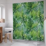 Штора (занавеска) для ванной Тропические листья 180х200 см