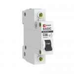 Автоматический выключатель EKF Basic mcb4729-1-06C, 1P  6А (C) 4,5кА ВА 47-29