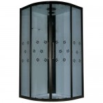 Душевая кабина Cerutti Spa Diva 101, 100х100х210 см, стекло тонированное с рисунком, профиль черный