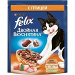 Felix корм для взрослых кошек всех пород "Двойной вкус" с птицей 300 гр
