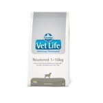 Сухой корм для кастрированных или стерилизованных собак массой до 10 кг FARMINA Vet Life Neutered профилактика МКБ 2 кг