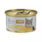 Влажный корм для кошек BRIT Care Куриная грудка Сыр 80 г