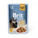 Влажный корм для кошек BRIT Premium Gravy Tuna fillet Кусочки филе Тунца в соусе 85 г, 24 шт.