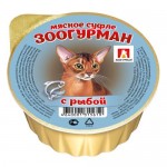 Влажный корм для кошек ЗООГУРМАН «Мясное суфле», с рыбой, 100г