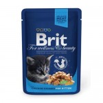 Влажный корм для котят BRIT Premium Курица 100 г, 24 шт.
